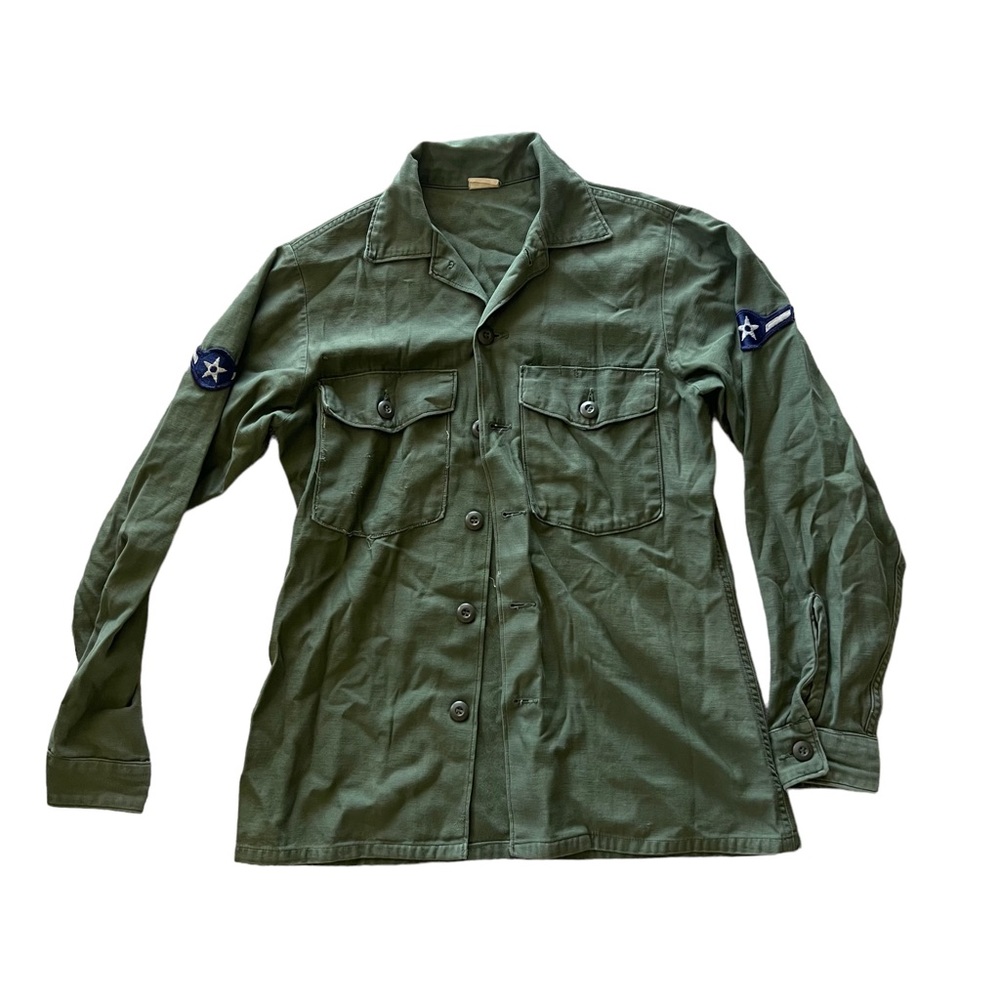 Vintage Green Button Down With Patches - image 1